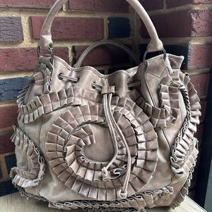 Misha large faux leather shoulder bag